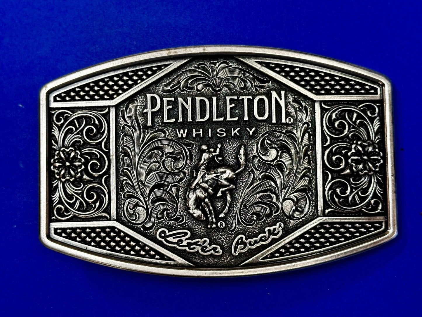 2022 Pendleton Whiskey Leter Buck Rodeo Cowboys Montana Silversmiths Belt Buckle
