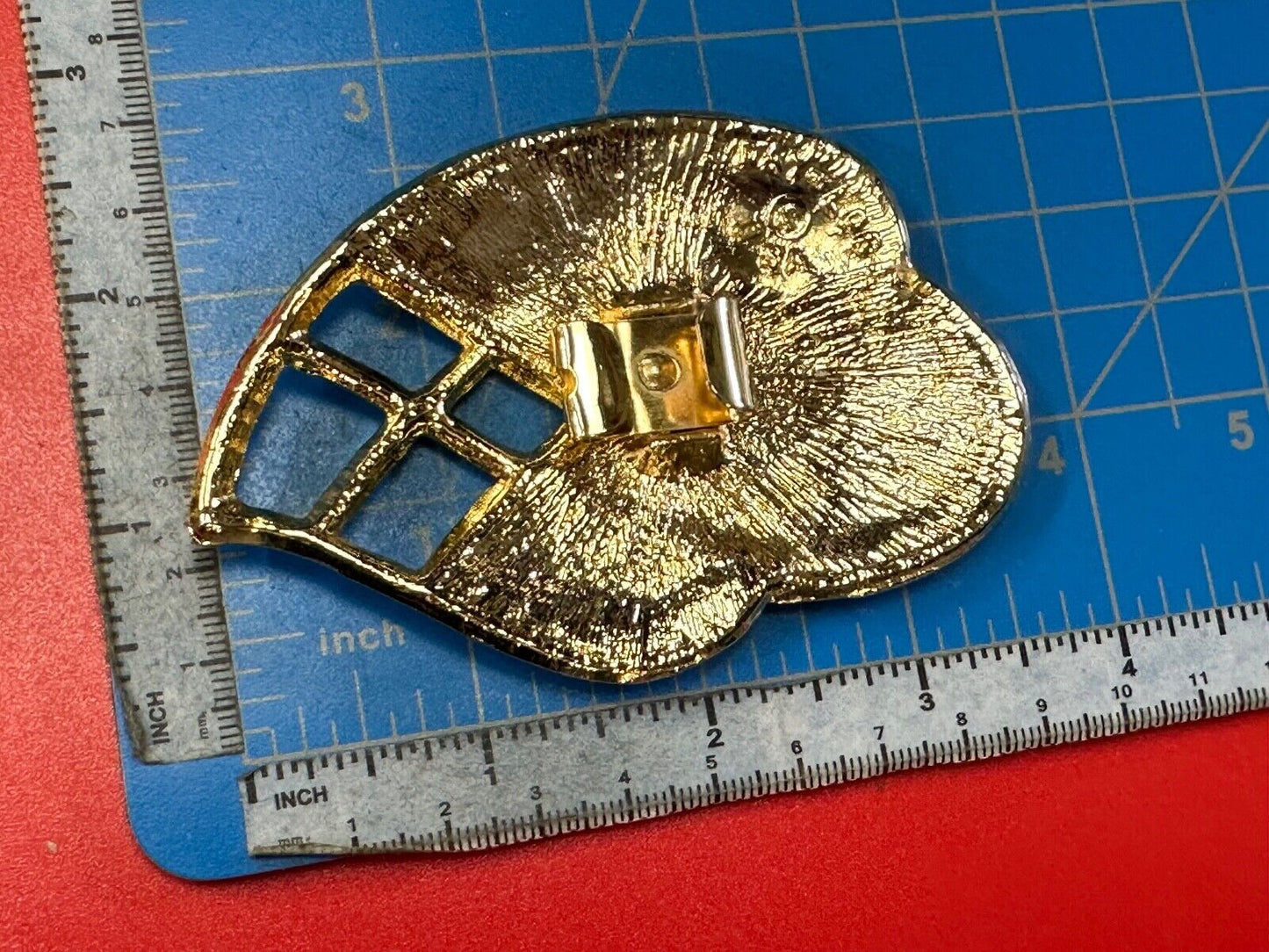 Black Enamel on gold tone 80s USA Day-Lor scarf belt slide buckle