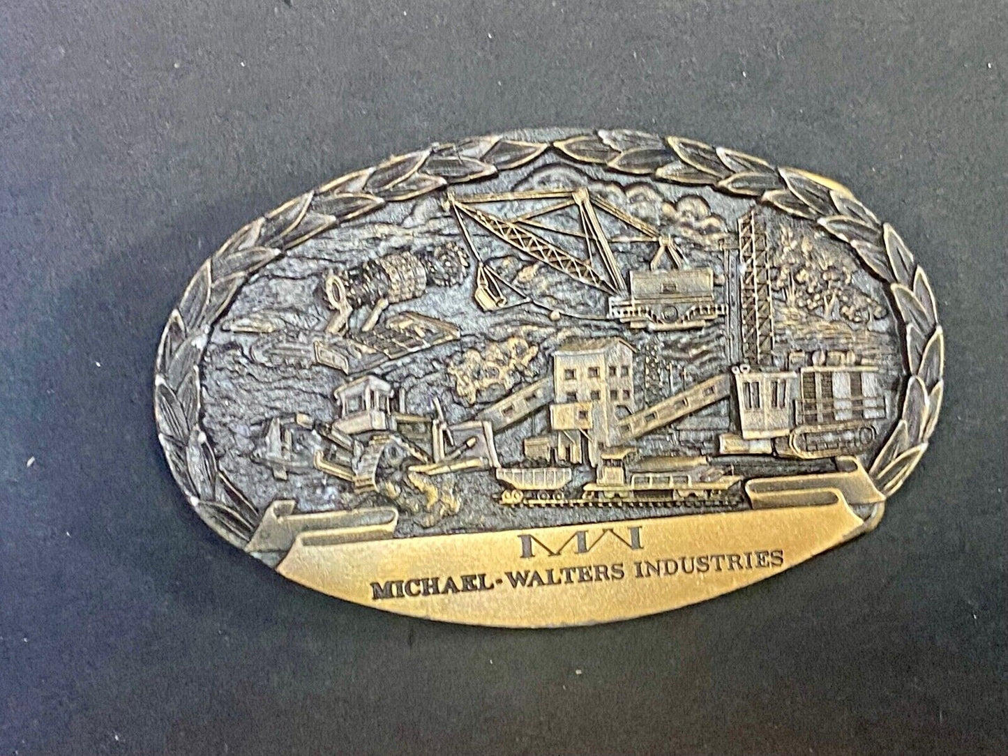 Vintage 1984 Michael Walters Industries Vintage Belt Buckle -Indiana Metal Craft