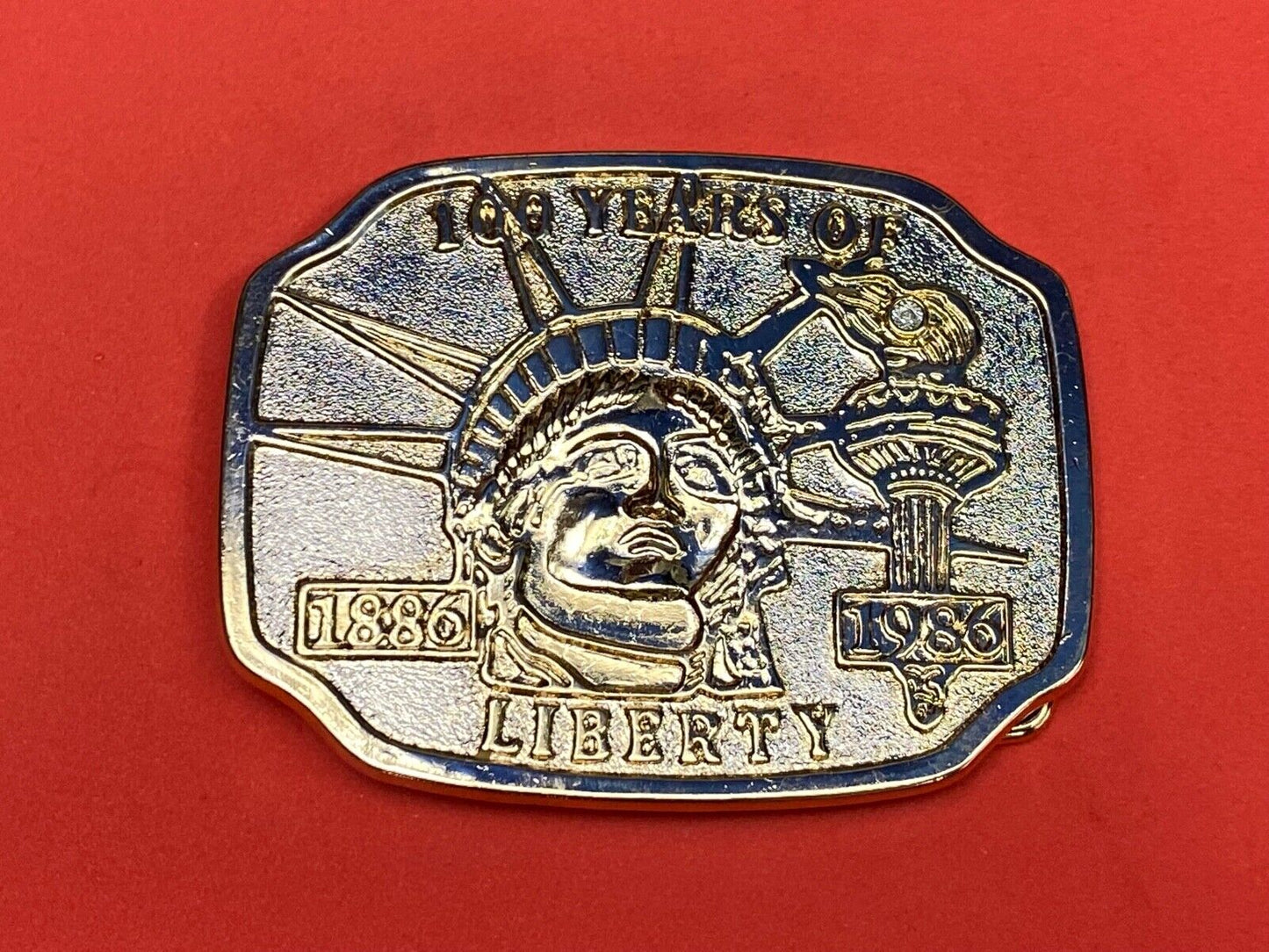 Vintage Belt Buckle 100 Years Of Lady Liberty 1886 - 1986 Statue Of Liberty