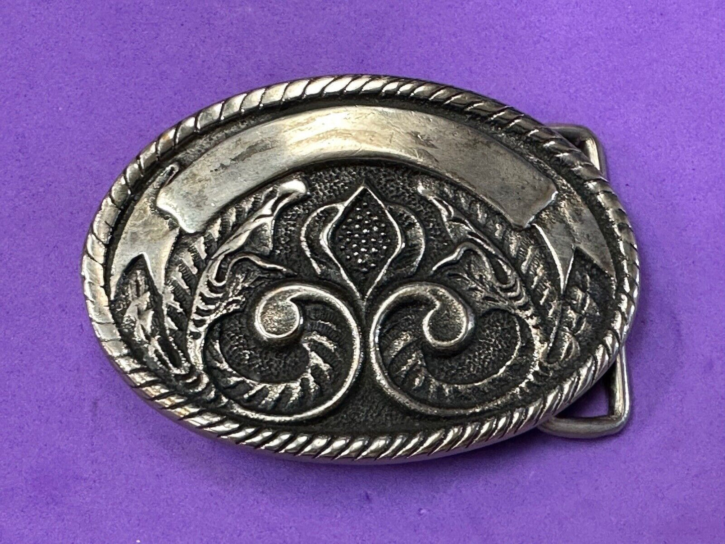 Award rodeo cowboy trophy belt buckle to engrave Pure Silver brass belt buckle