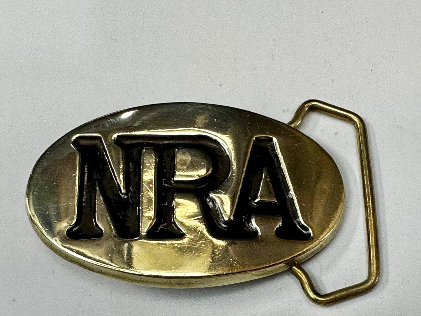Baron Buckles NRA National Rifle Association Solid Brass oval Belt Buckle