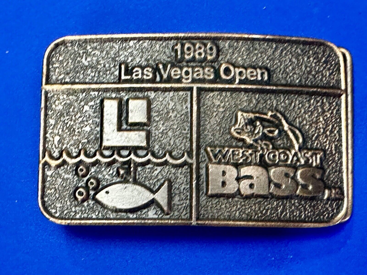 BASS 1989 Las Vegas Open Anglers Sportsman Society Sport Fishing Belt Buckle
