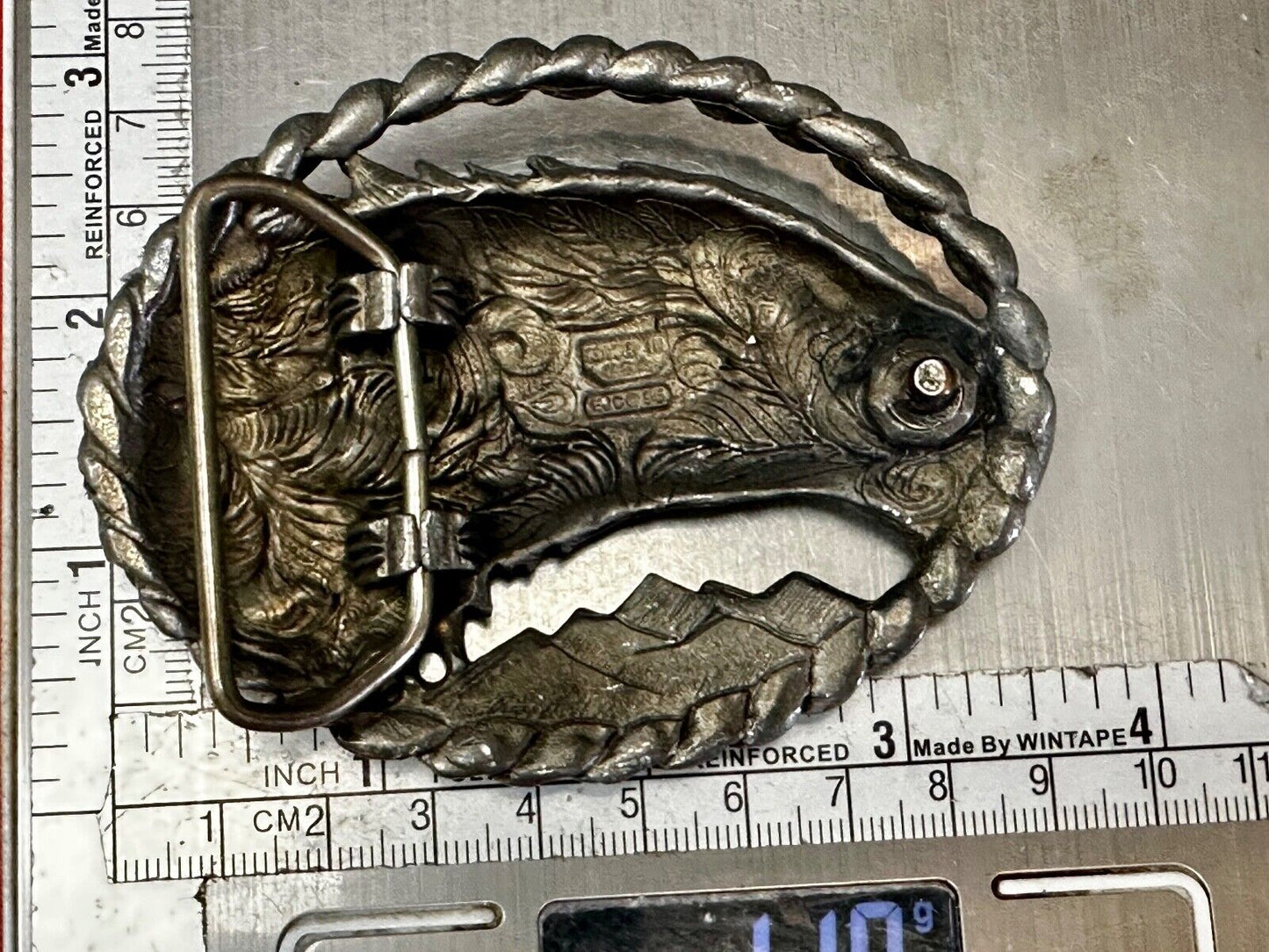 Vintage Eagles Head - Sharp Beak. cutout 1993 EGE Western Belt Buckle