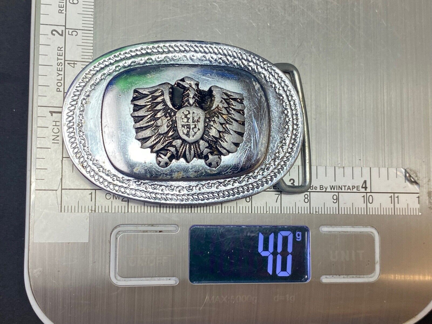 Vintage Eagle And Shield Two Tone Belt Buckle Gold Wing?