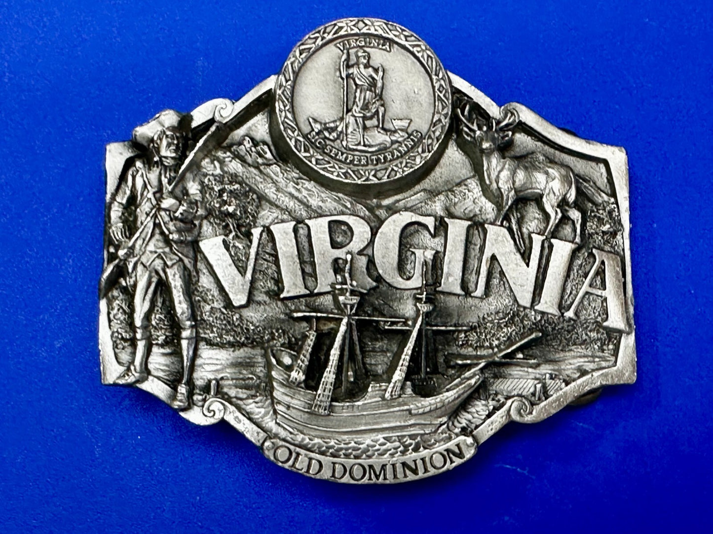 The States of Virginia Old Dominion Dogwood Cardinal 1987 Siskiyou Belt Buckle