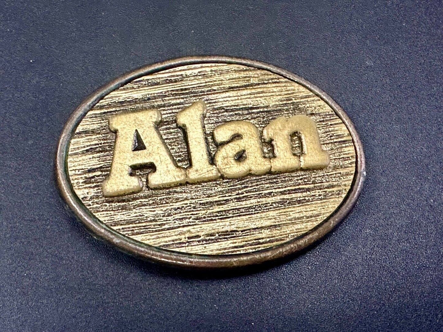 ALAN Custom Name Vintage Western Oval belt buckle by Oden