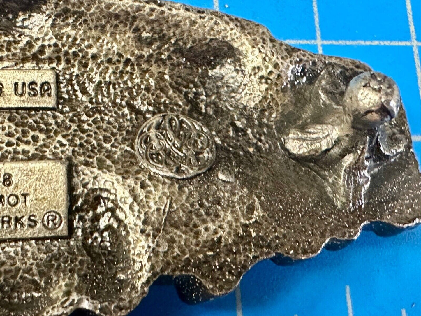 Train Steam Locomotive Vintage 1978 Cutout RR Bergamot Belt Buckle #1002
