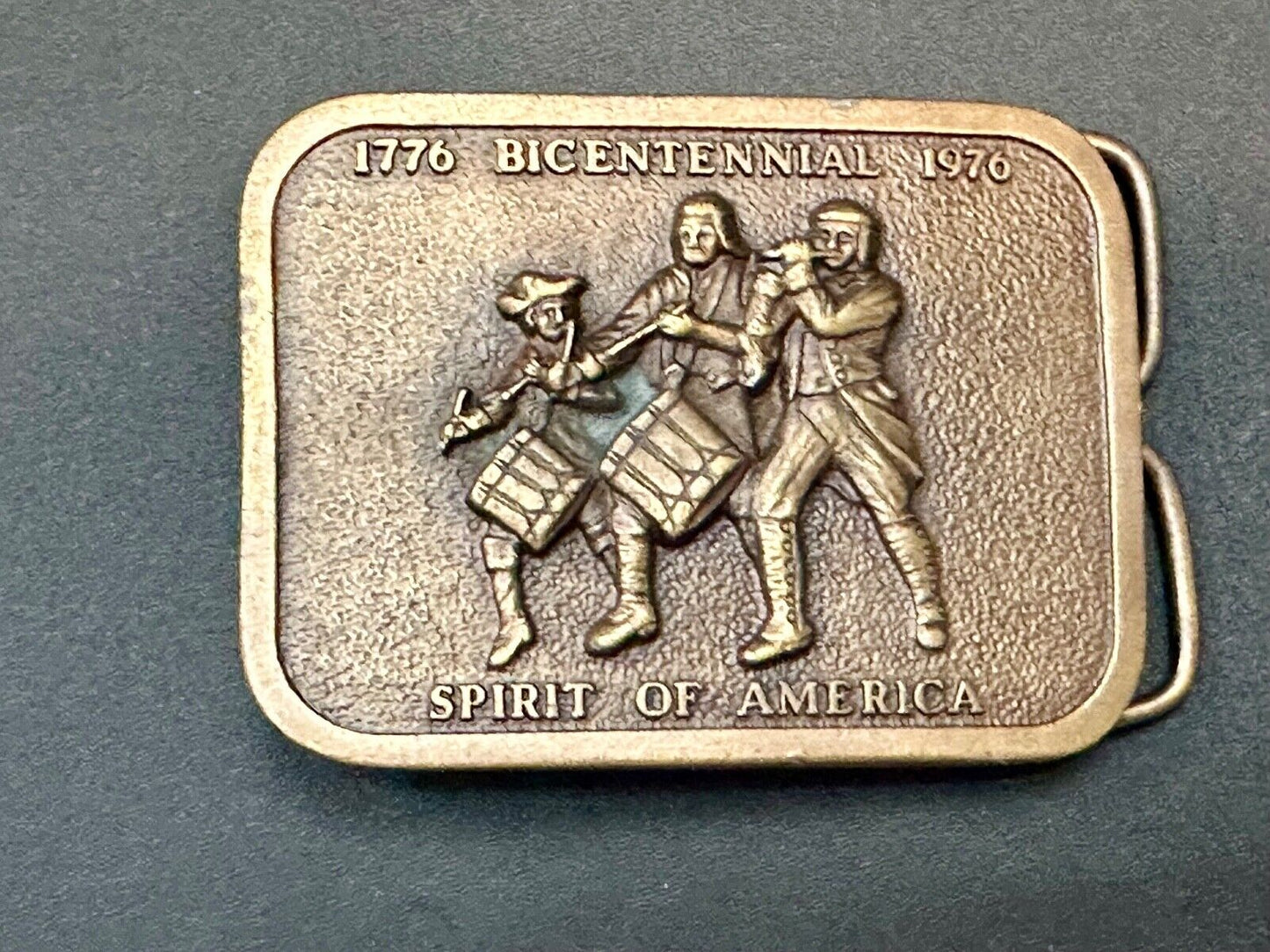 Vintage Bicentennial - Spirit of America Patriotic USA bergamot belt buckle