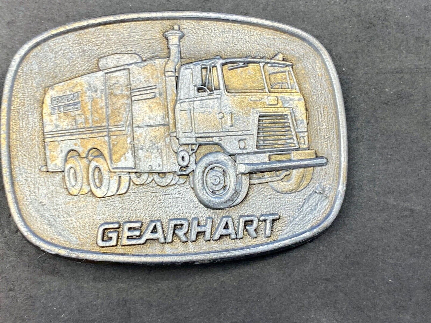 vintage Belt Buckle GEARHART Oil drilling trucking, hauling Industry, Transport