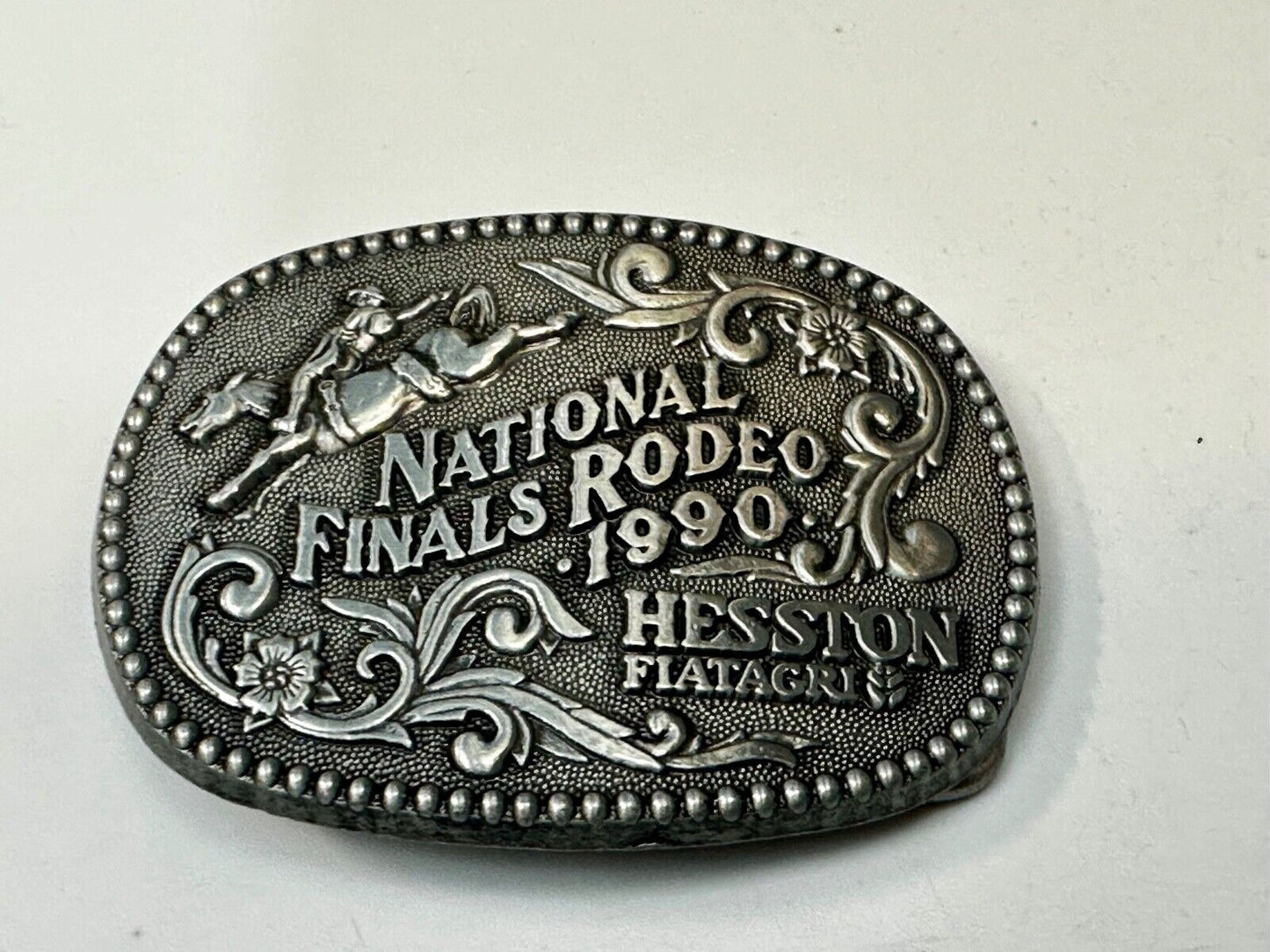 1990 NFR National Finals Rodeo NOS Youth Size ADM Commemorative Belt Buckle