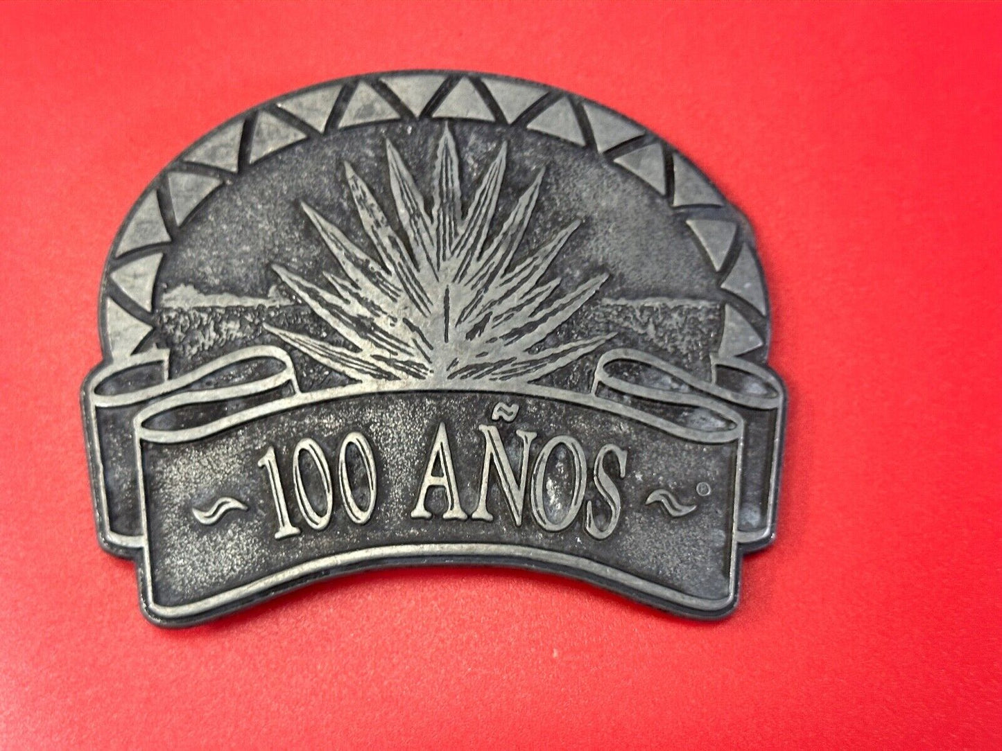 Tequila 100 Anos Tequila Brand Advertising Promo Vintage belt buckle