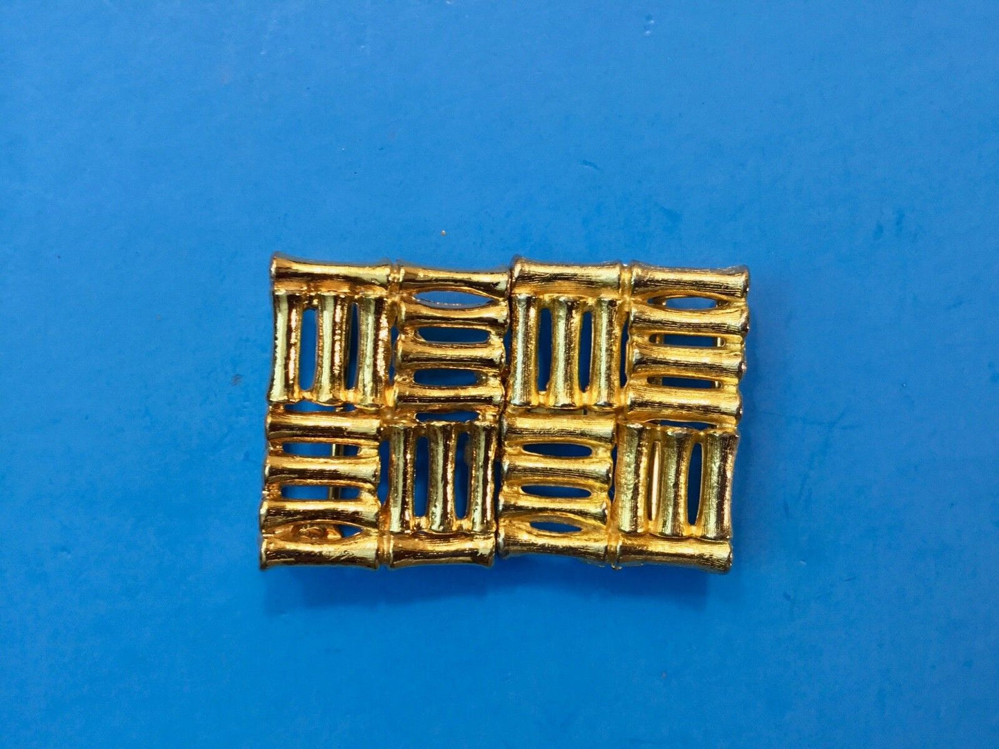 1979 Vintage Retro Mimi Din Gold Toned Belt Buckle 1979 Square Bar Style