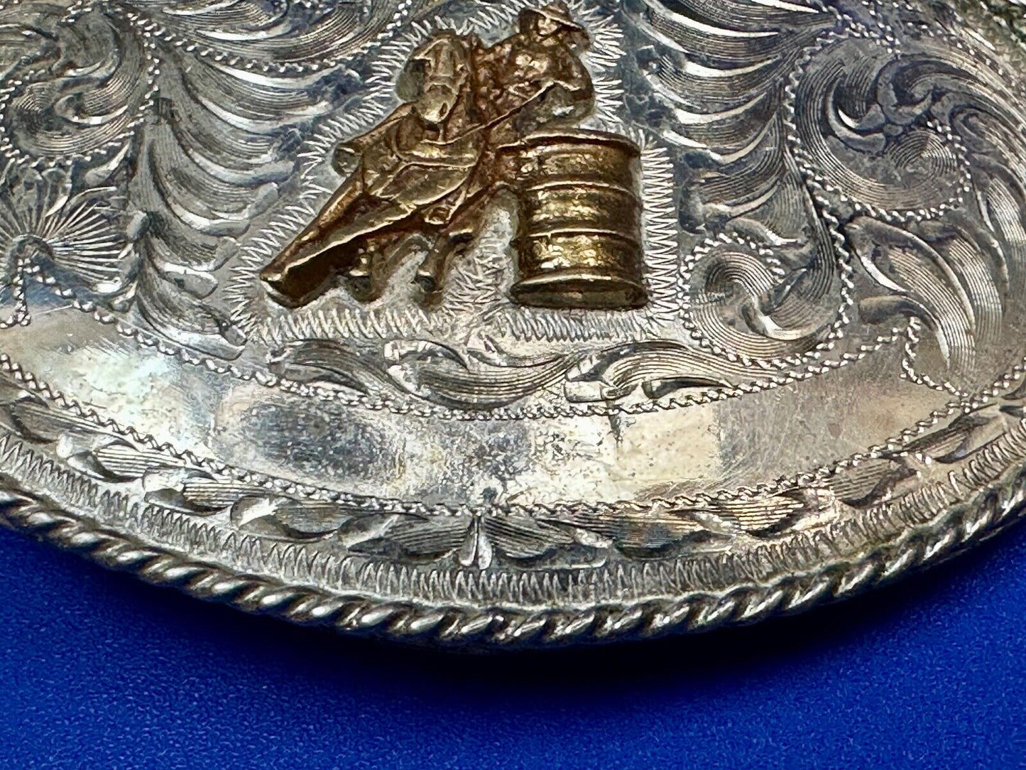 BARREL RACING TROPHY Blank Award Scrolls to engrave Vintage TEX TAN Belt Buckle