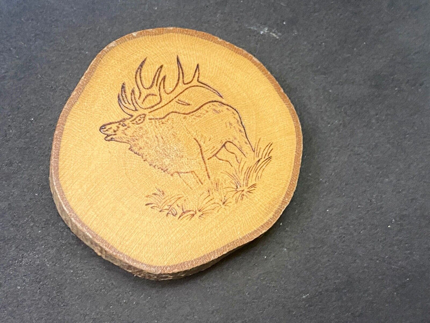 The Great Elk - Carving In Natural Wood Artisan Belt Buckle