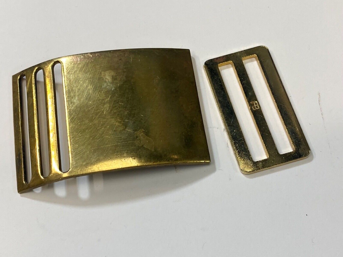 Vintage 2 pc N.S. Meyer Inc New York Brass Dress Military belt buckle