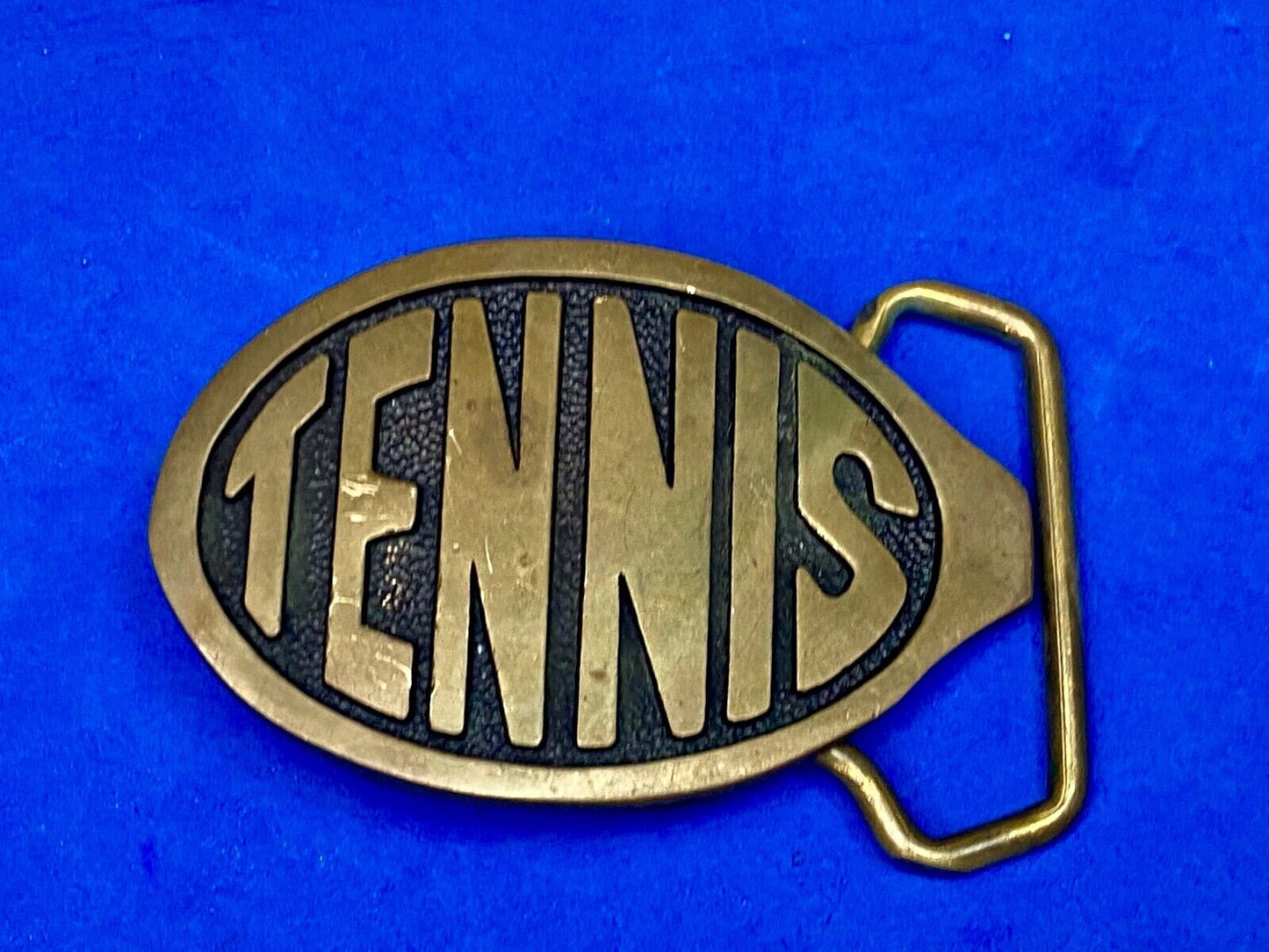 Tennis Racquet Racket Court Net Tennis Ball Vintage Solid Brass Belt Buckle Bts