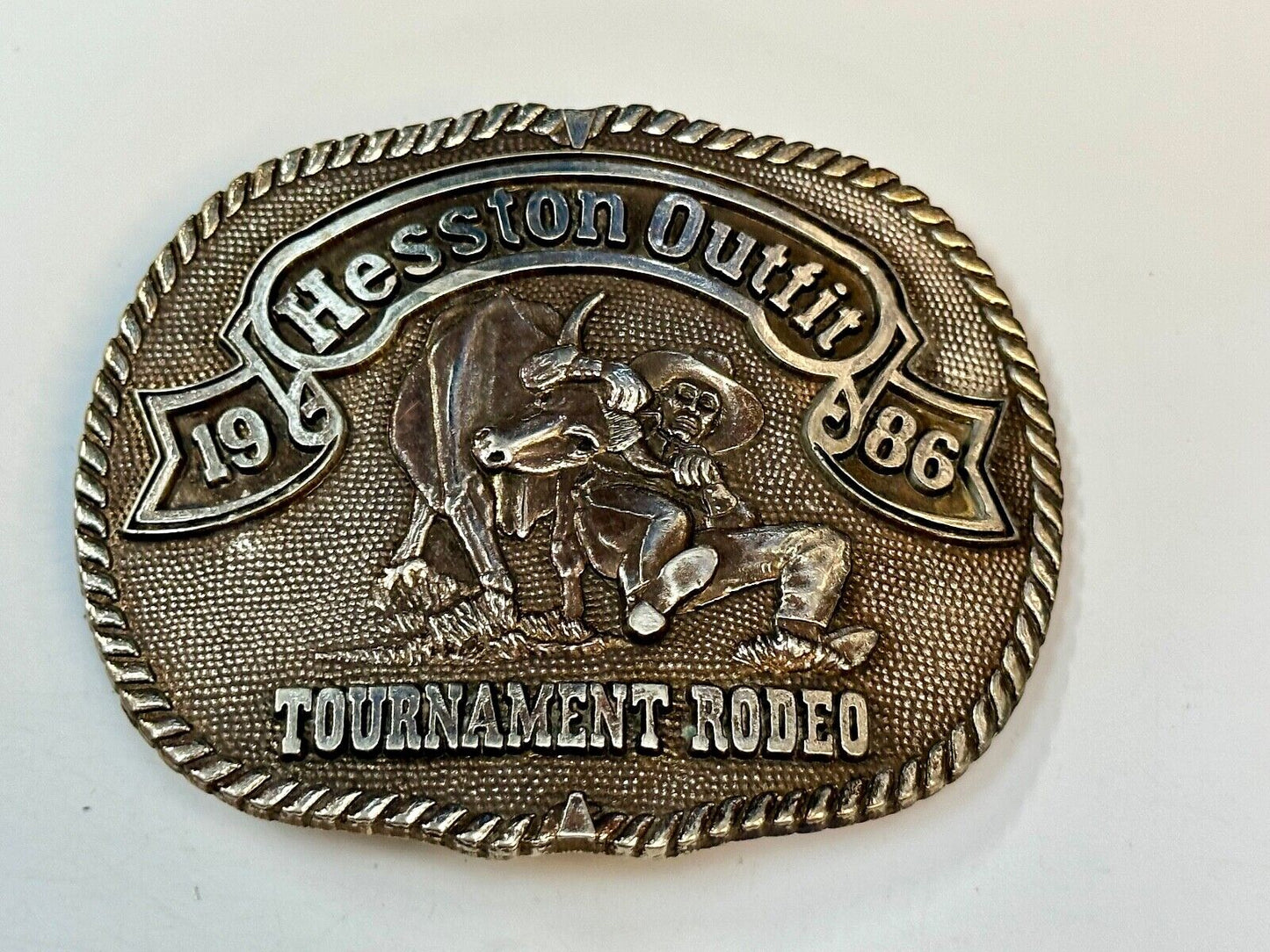 1986 Hesston Outfit Tournament Rodeo - Limited Series No 2 belt buckle