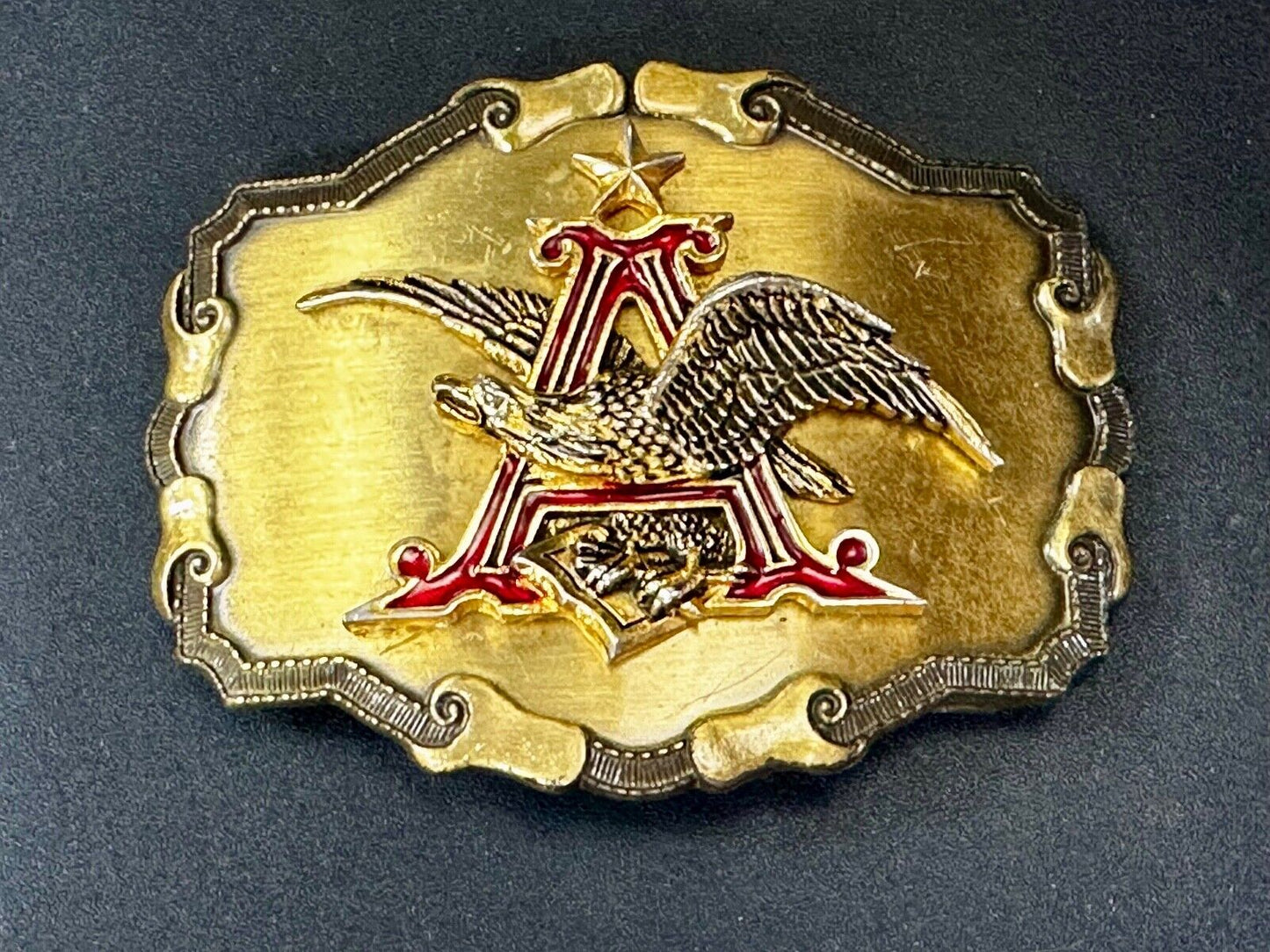 Anheuser Busch Beer Eagle Emblem Belt Buckle USA Rain-Tree 2 1/2 x 3 3/4