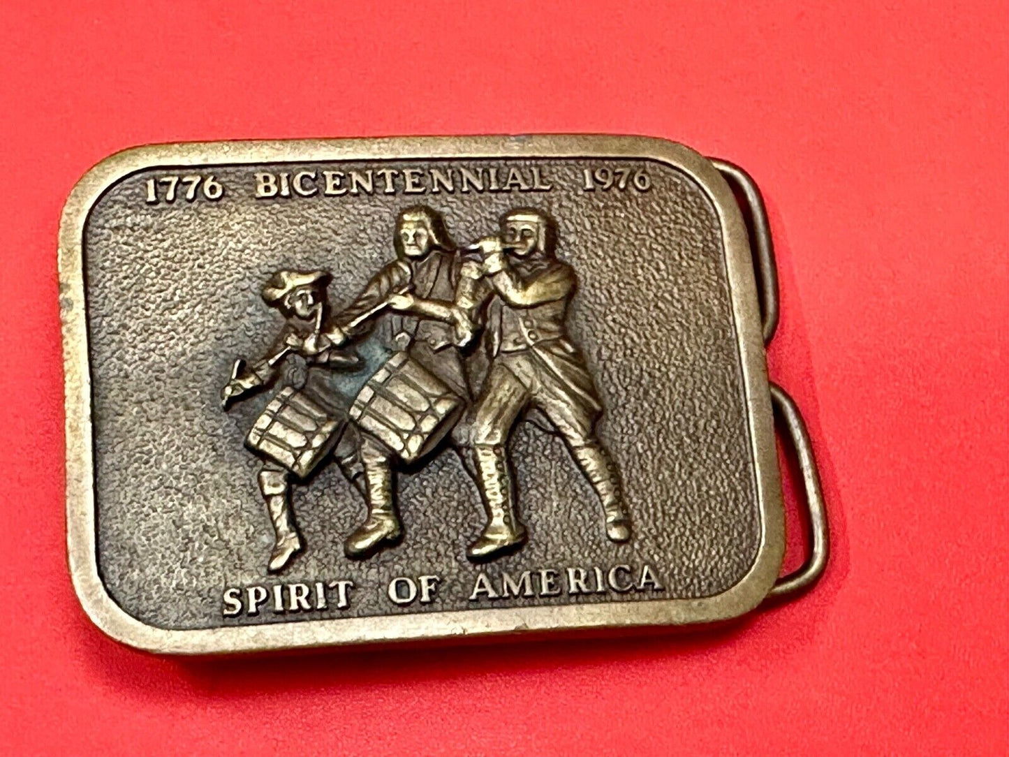 Vintage Bicentennial - Spirit of America Patriotic USA bergamot belt buckle