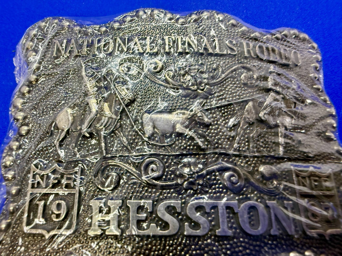 1987 Hesston NFR National Finals Rodeo Calf Roping NOS Belt Buckle
