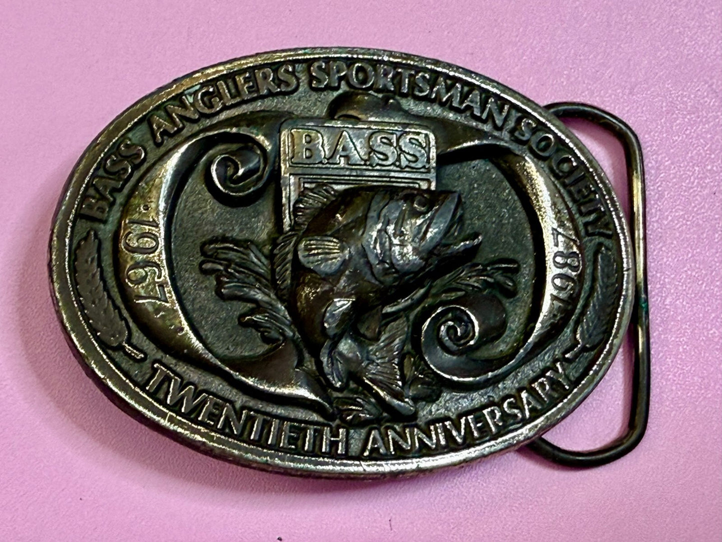 Bass Anglers Sportsman Society 20th Anniversary Limited Edition 1987 Belt Buckle
