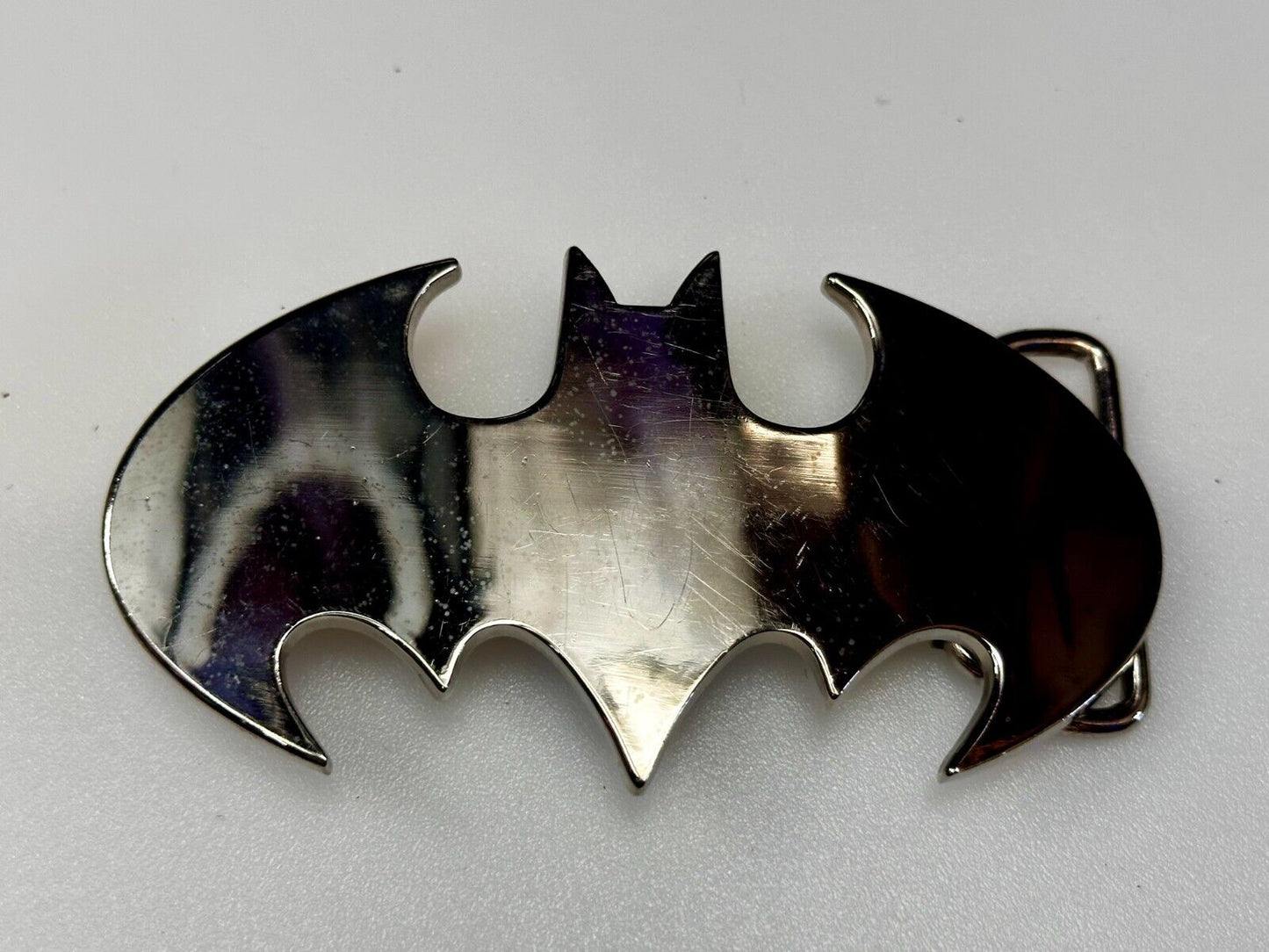 Batman Bat Wing Classic Logo Cutout Silver Color Reflective Cpga Belt Buckle