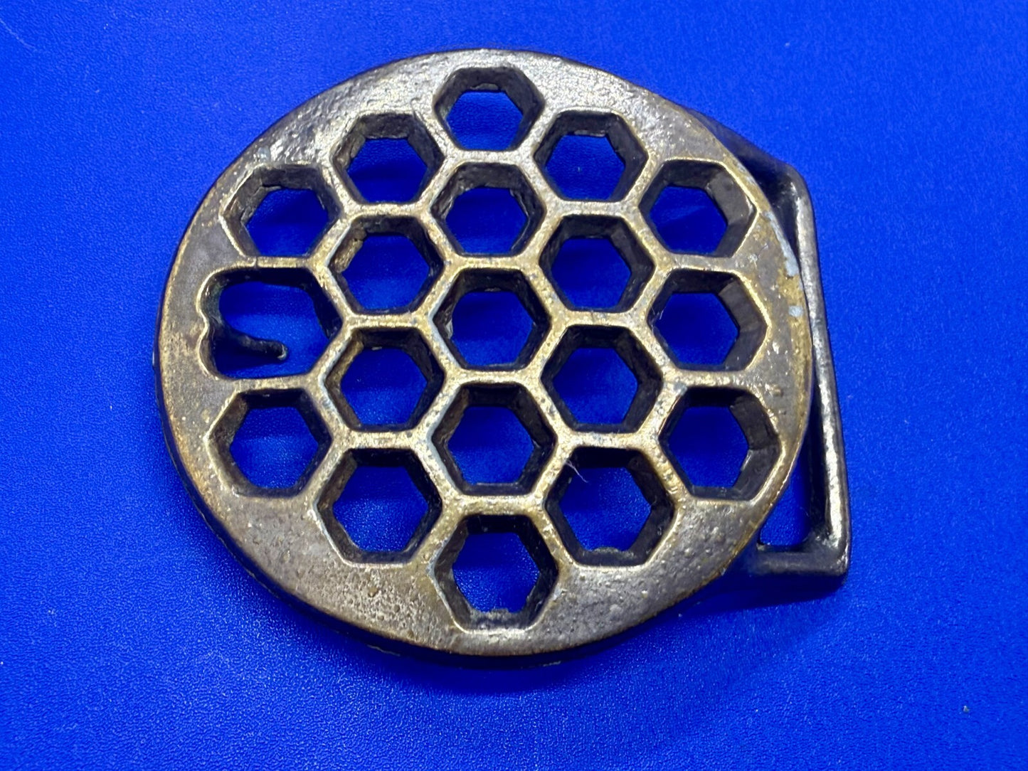 Artisan Welder Metalwork Abstract Honeycomb Open Work Vintage Belt Buckle