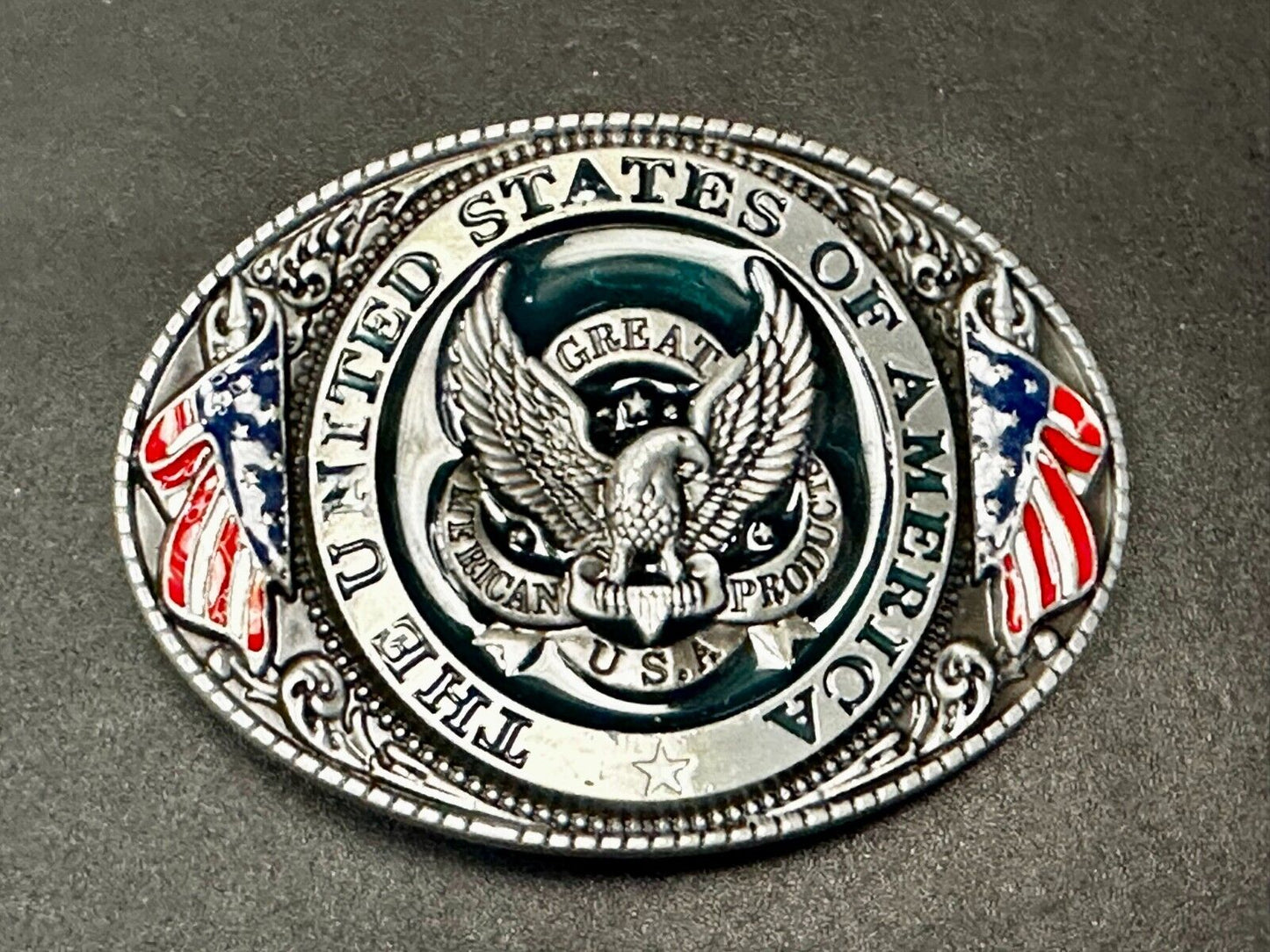 The United States of America Patriots Eagle US Flag Emblem Belt Buckle