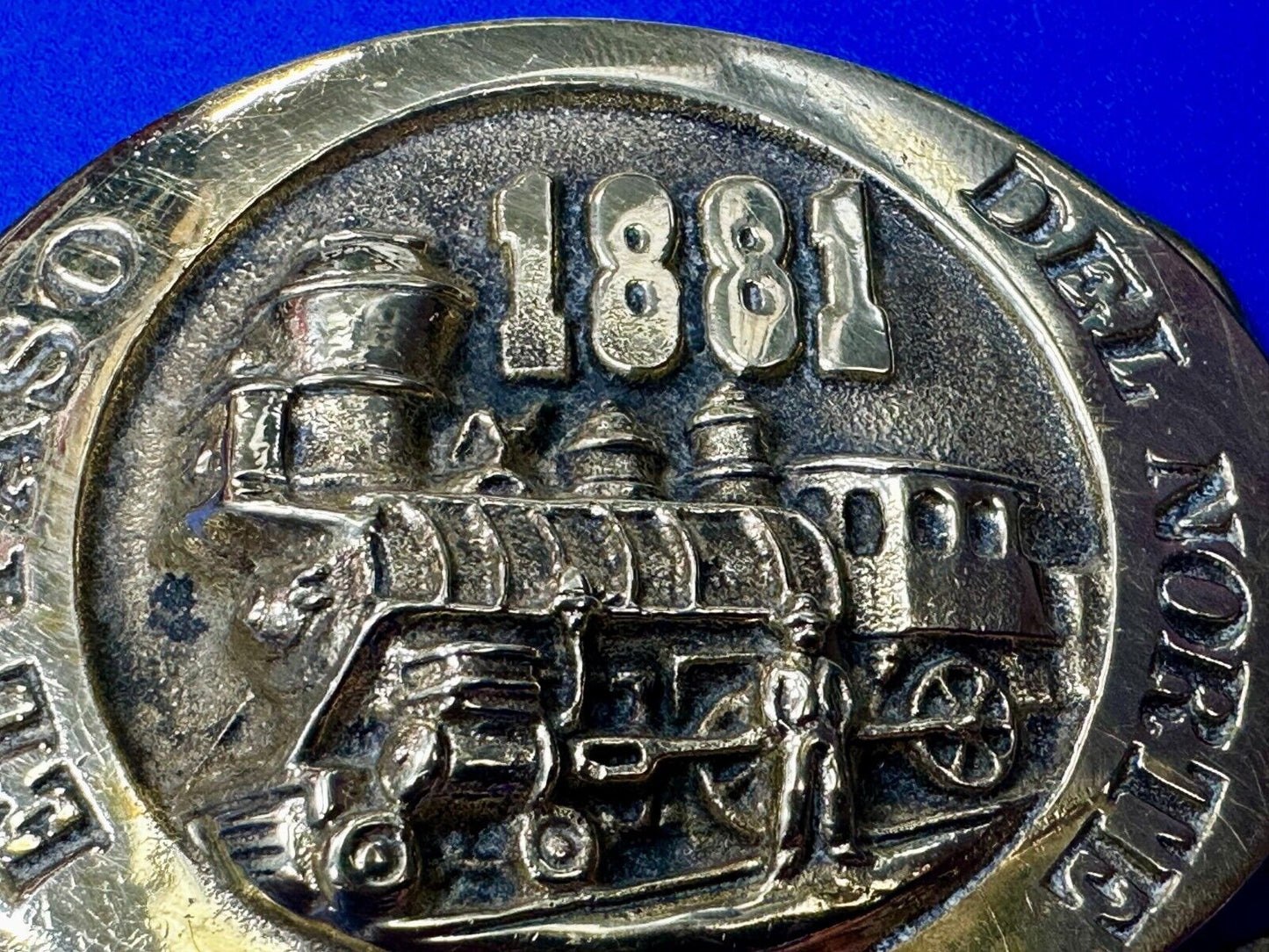 Train Engine El Paso Del Norte 1881 Rail Road Locomotive Solid Brass Belt Buckle