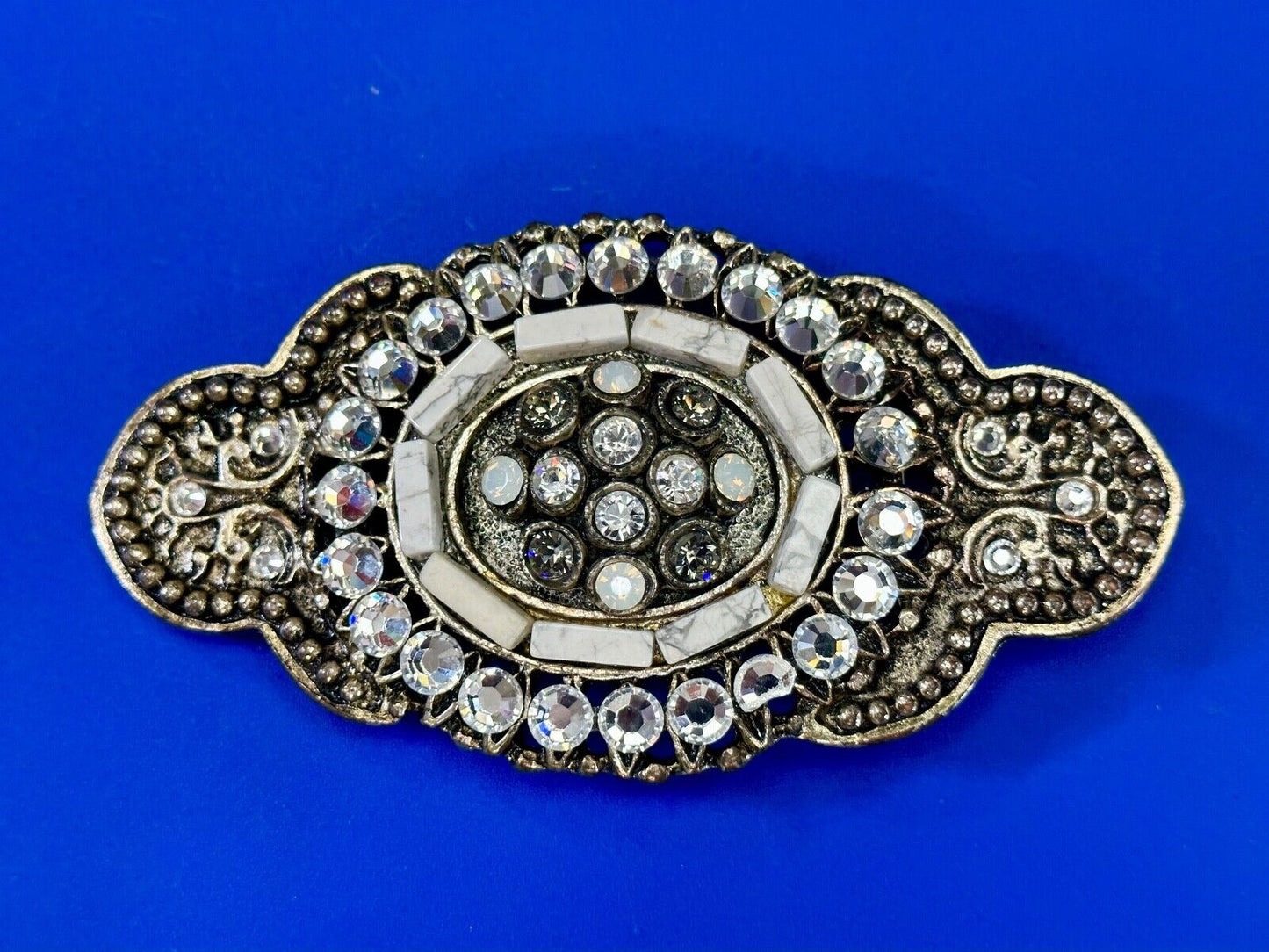 Vintage accented antique victorian vibe large belt buckle