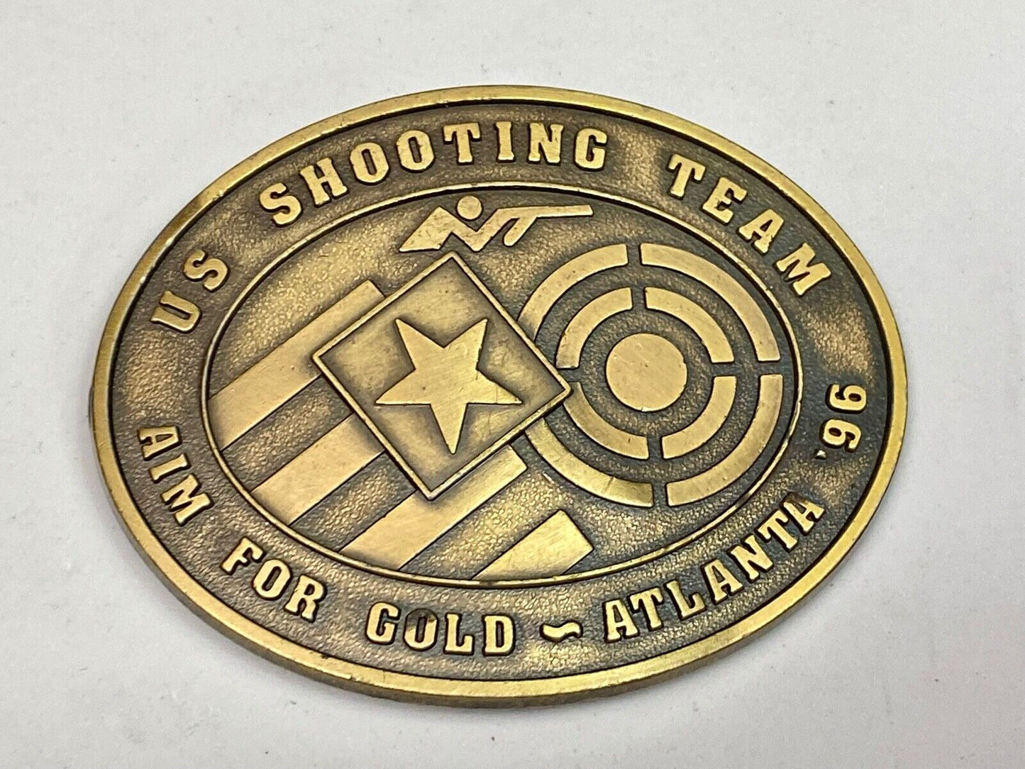Usa 1996 Olympic Shooting Team - For Aim For Gold In Atlanta Belt Buckle