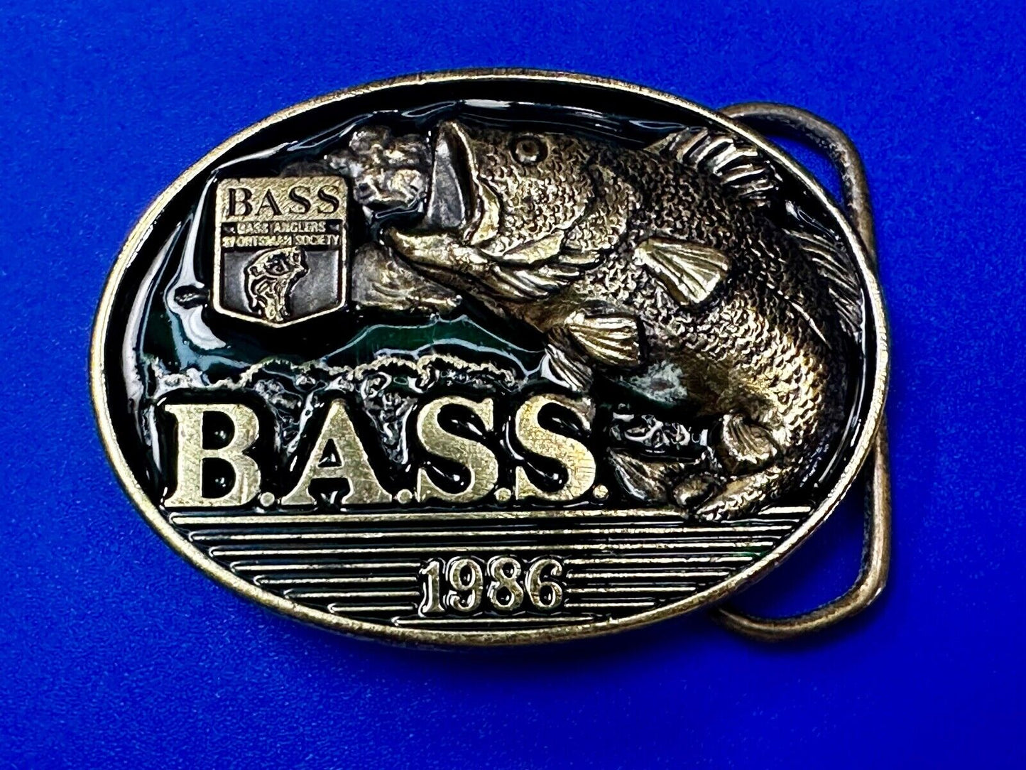 1996 BASS Anglers Sportsman Society Sport Fishing Fishermans Belt Buckle