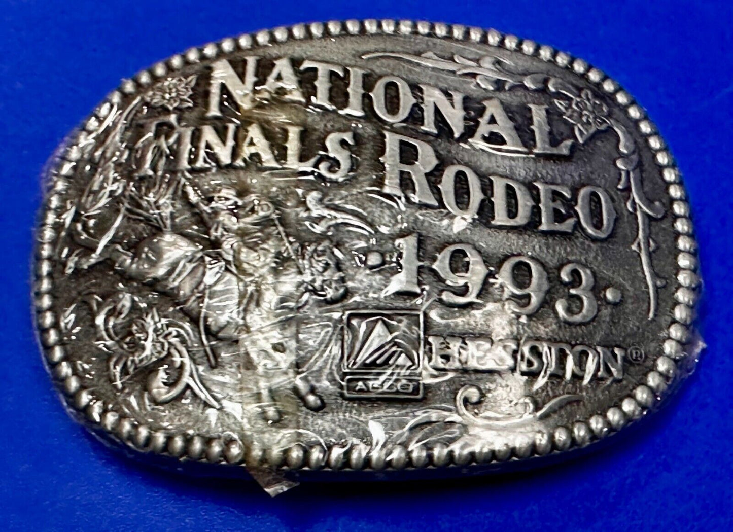 1993 Hesston National Finals Rodeo NFR Cowboys Adult Size NOS Belt Buckle by ADM