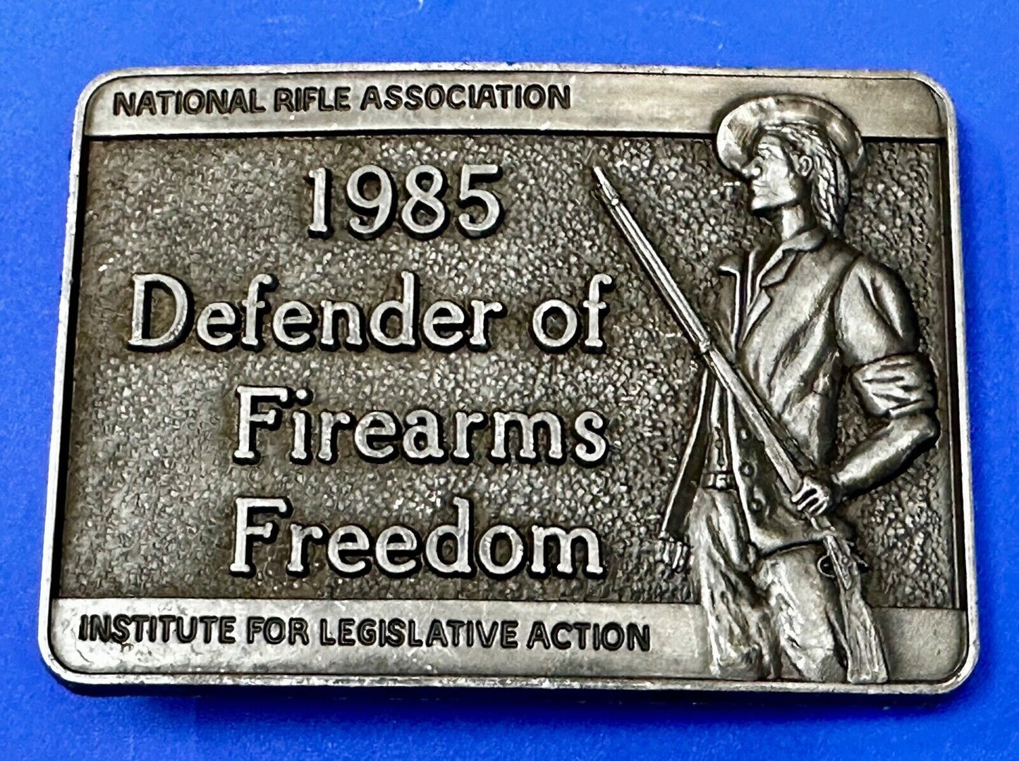 1985 Defender of Firearms Freedom Vintage NRA ILA NOS Gun Collector Belt Buckle