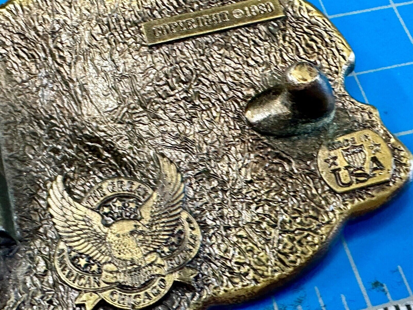 Texas - The Lone Star State - vintage 1980 Longhorn great American belt buckle