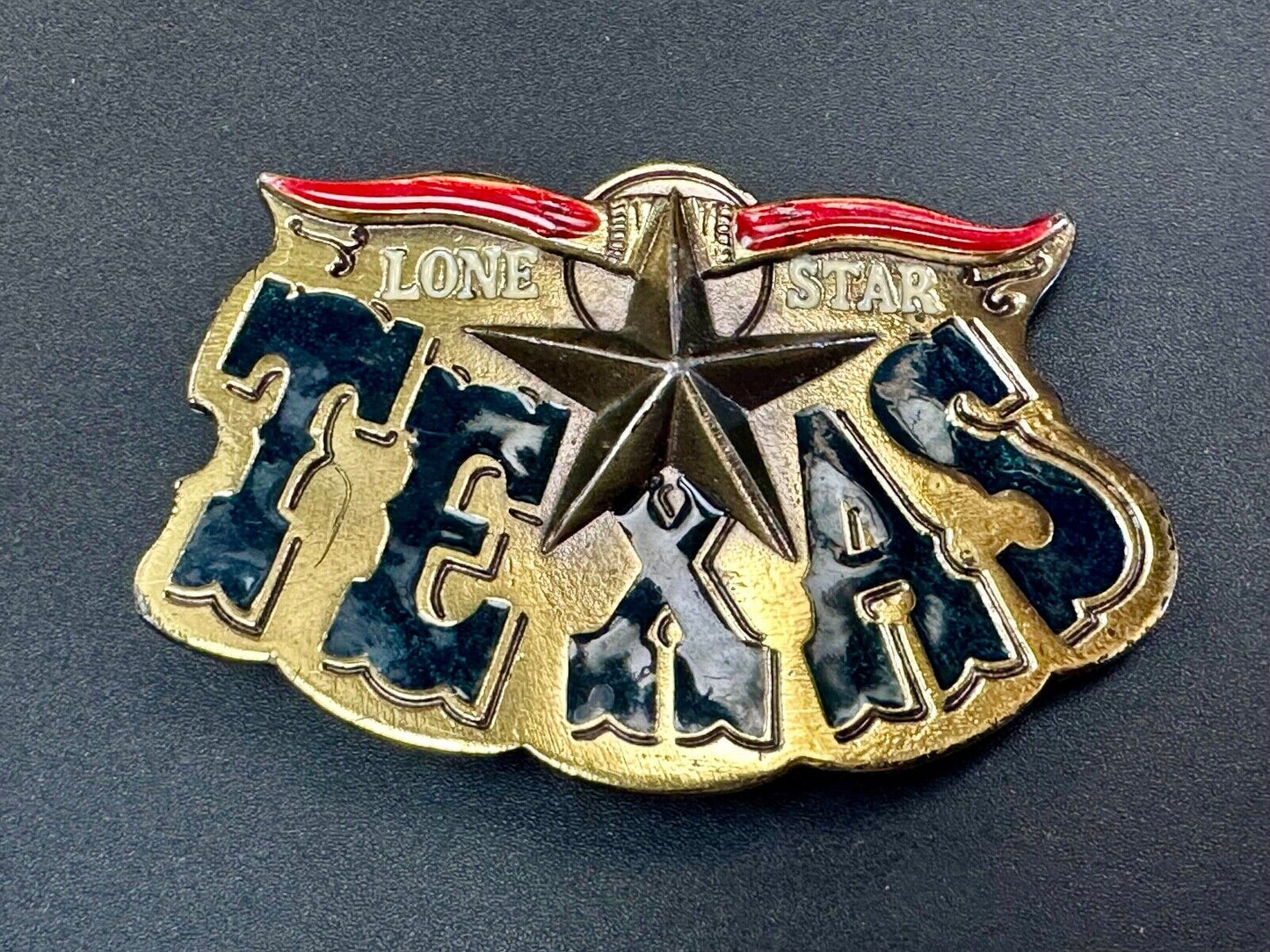 Texas - The Lone Star State - vintage 1980 Longhorn great American belt buckle