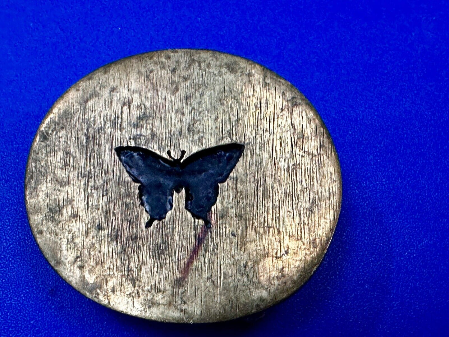 Black Inland Butterfly Small Hippy Vibe Brass Belt Buckle for up to a 1.25" belt