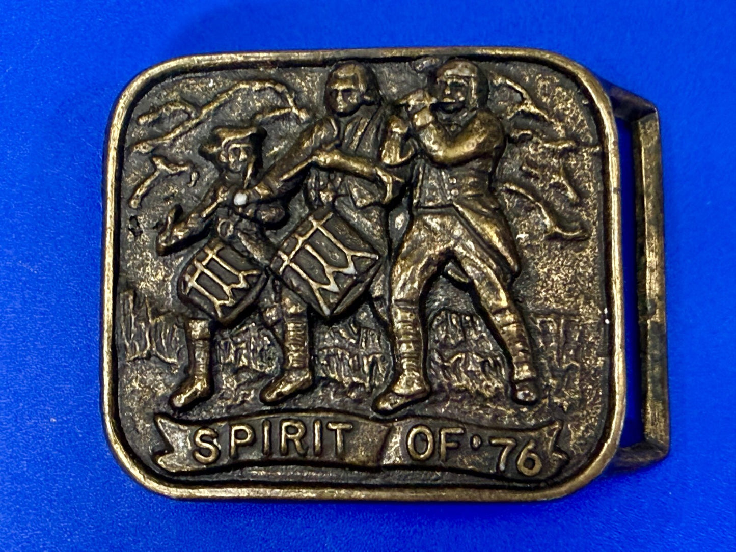The Spirit of 76 American Bicentennial Patriotic Marching Band Belt Buckle