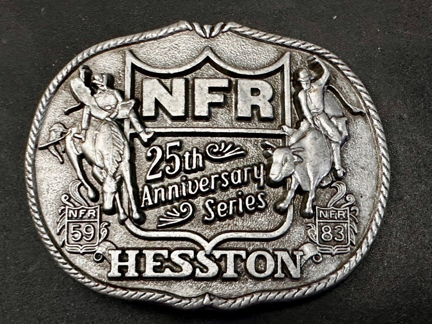 25th Anniversary NFR Hesston National Finals Rodeo Cowboy Belt Buckle