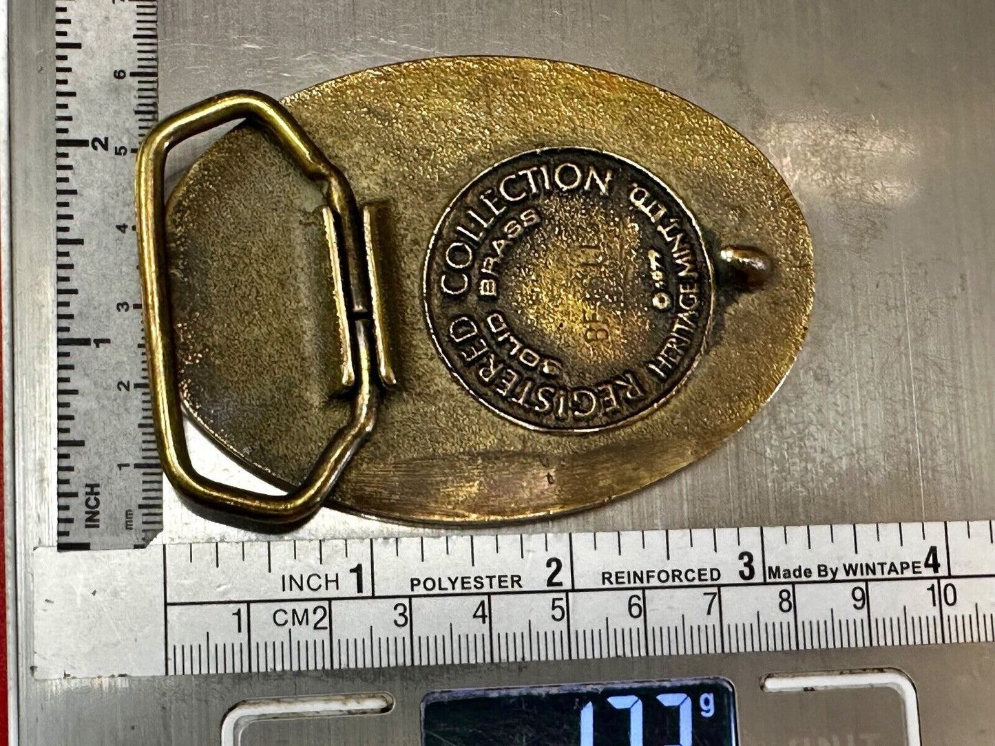 The Great State of Texas Lone Star State Solid Brass 1970s Belt Buckle