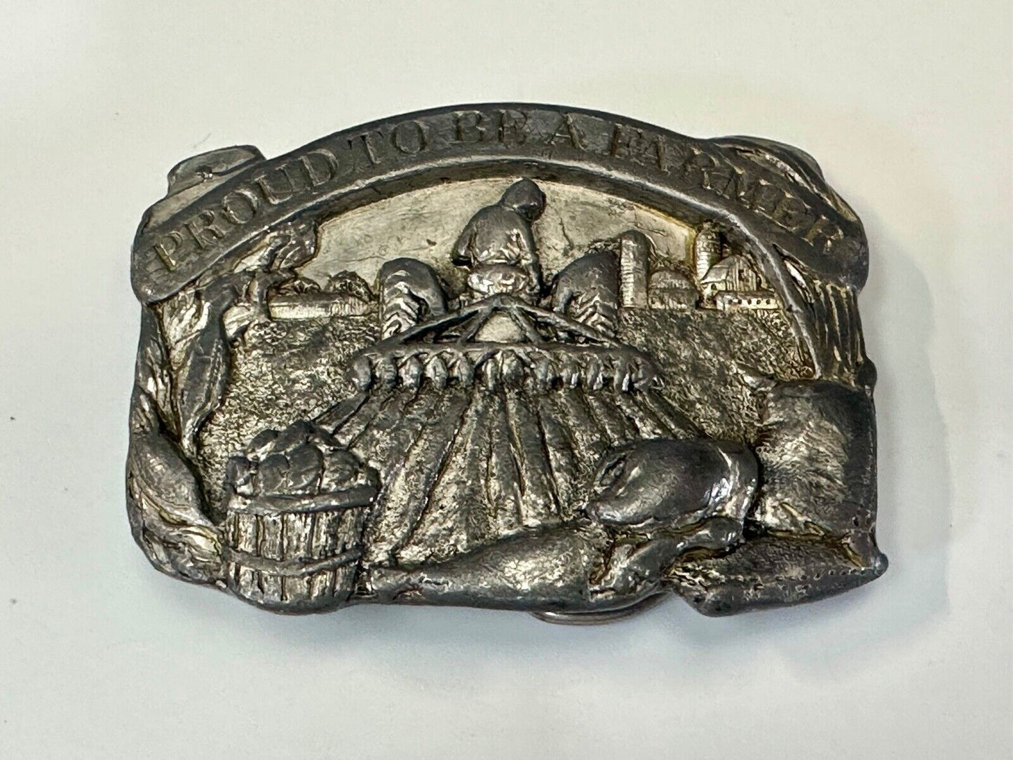 The American Farmer - Best in the World Im proud to be a farmer Vtg belt buckle