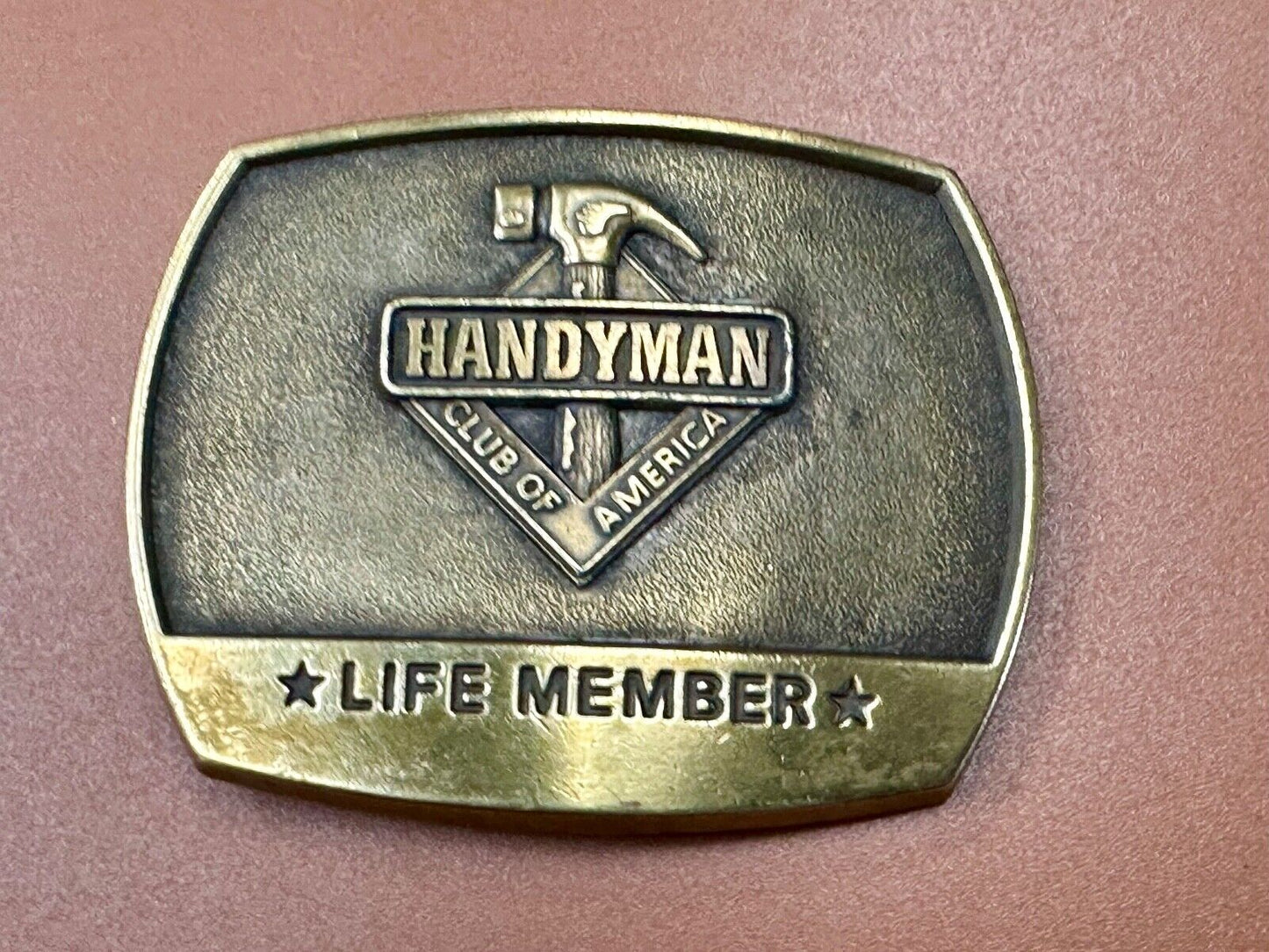 Vintage Handyman Club Of America Life Member Belt Buckle 1996