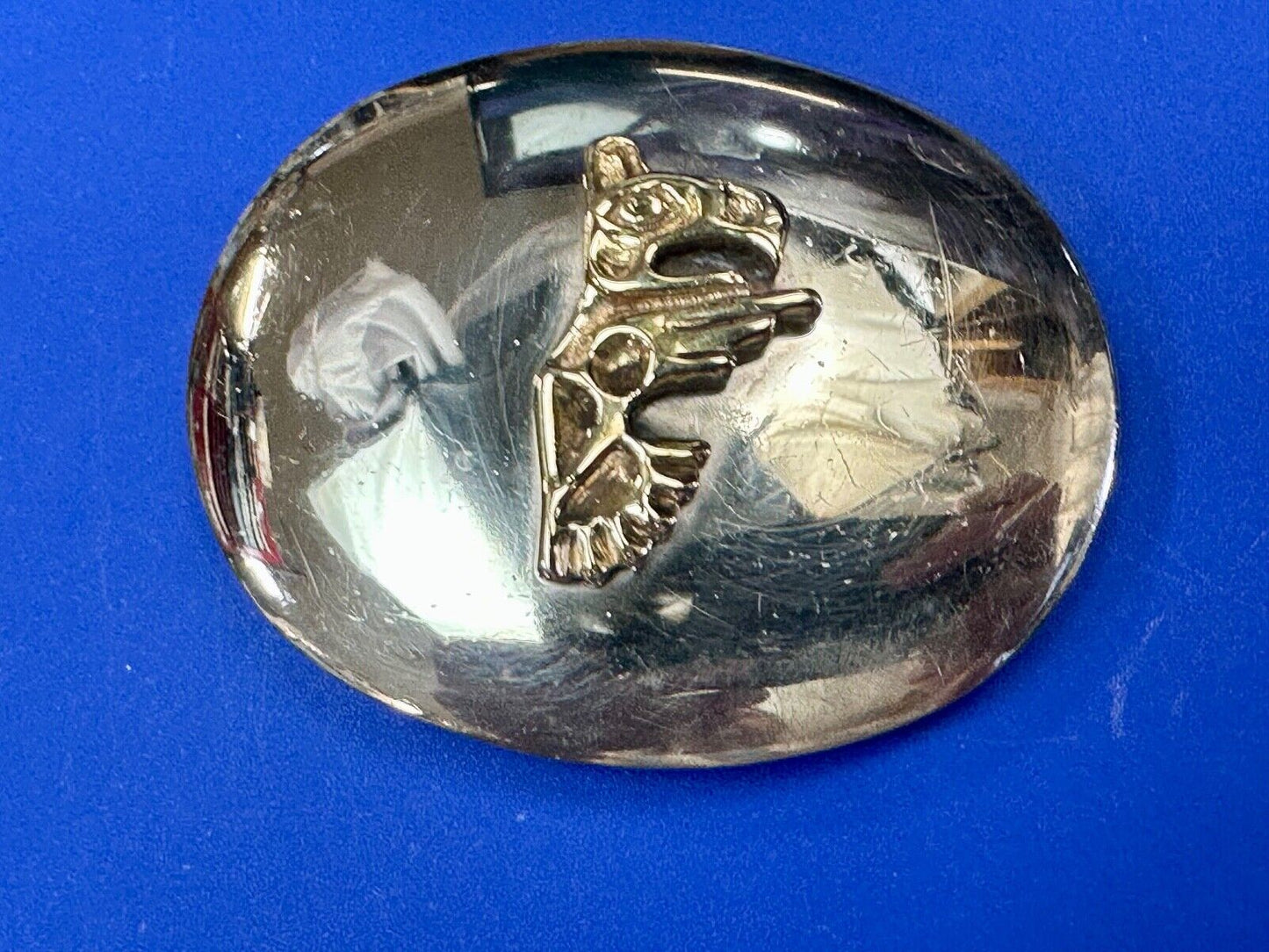 Tlingit Eagle One of a Kind German Silver & Nuragold 10K Gold Navajo belt buckle