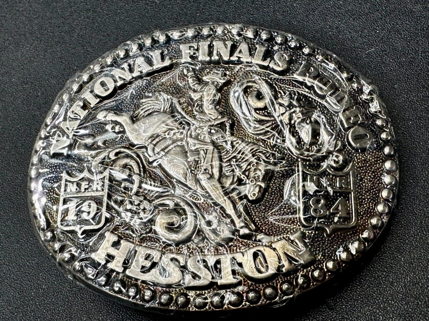 1984 Hesston National Finals Rodeo NFR Cowboys Youth Size NOS Belt Buckle