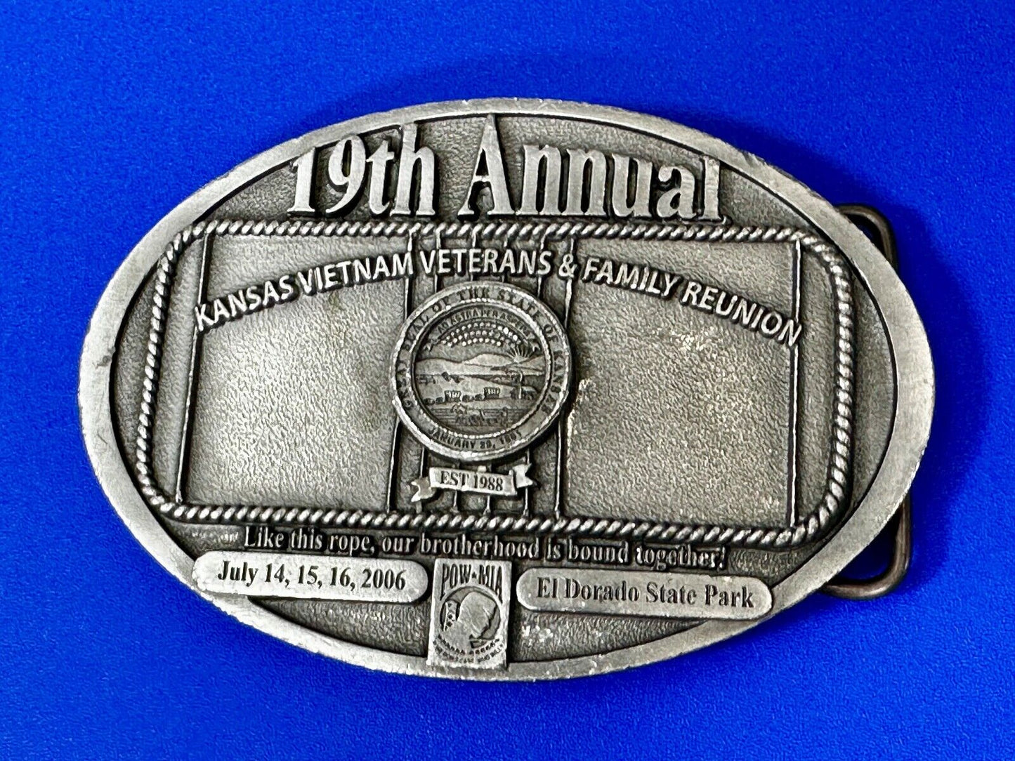 The Kansas Vietnam Veterans Family Reunion 19th Annual Commemorative Belt Buckle
