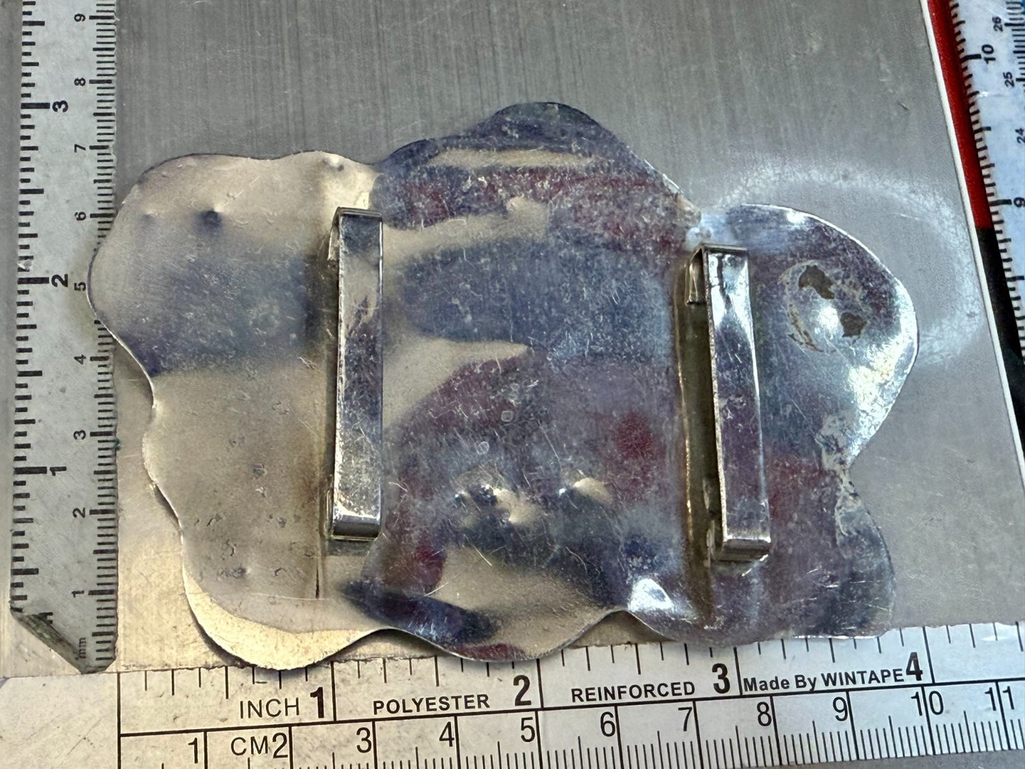 Beautiful Pansy Flower Shaped Silver Tone Hippy Vibe Scarf Slide Belt Buckle