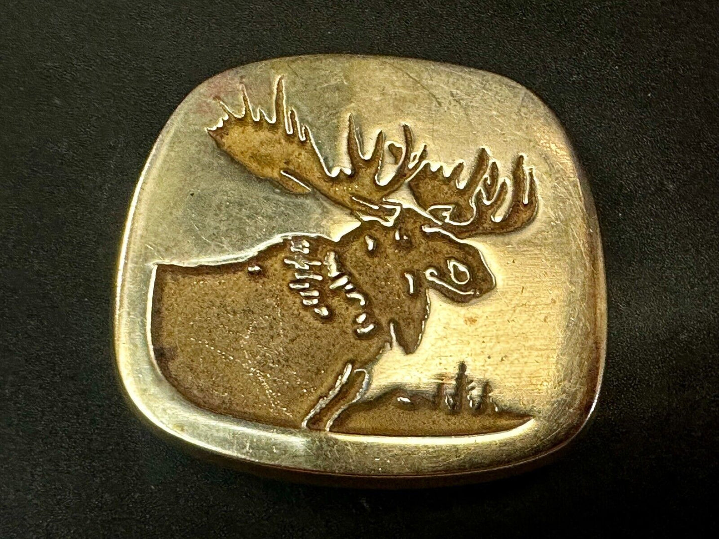 The Moose RARE Commemorative Cutout Solid Brass Vintage Belt Buckle