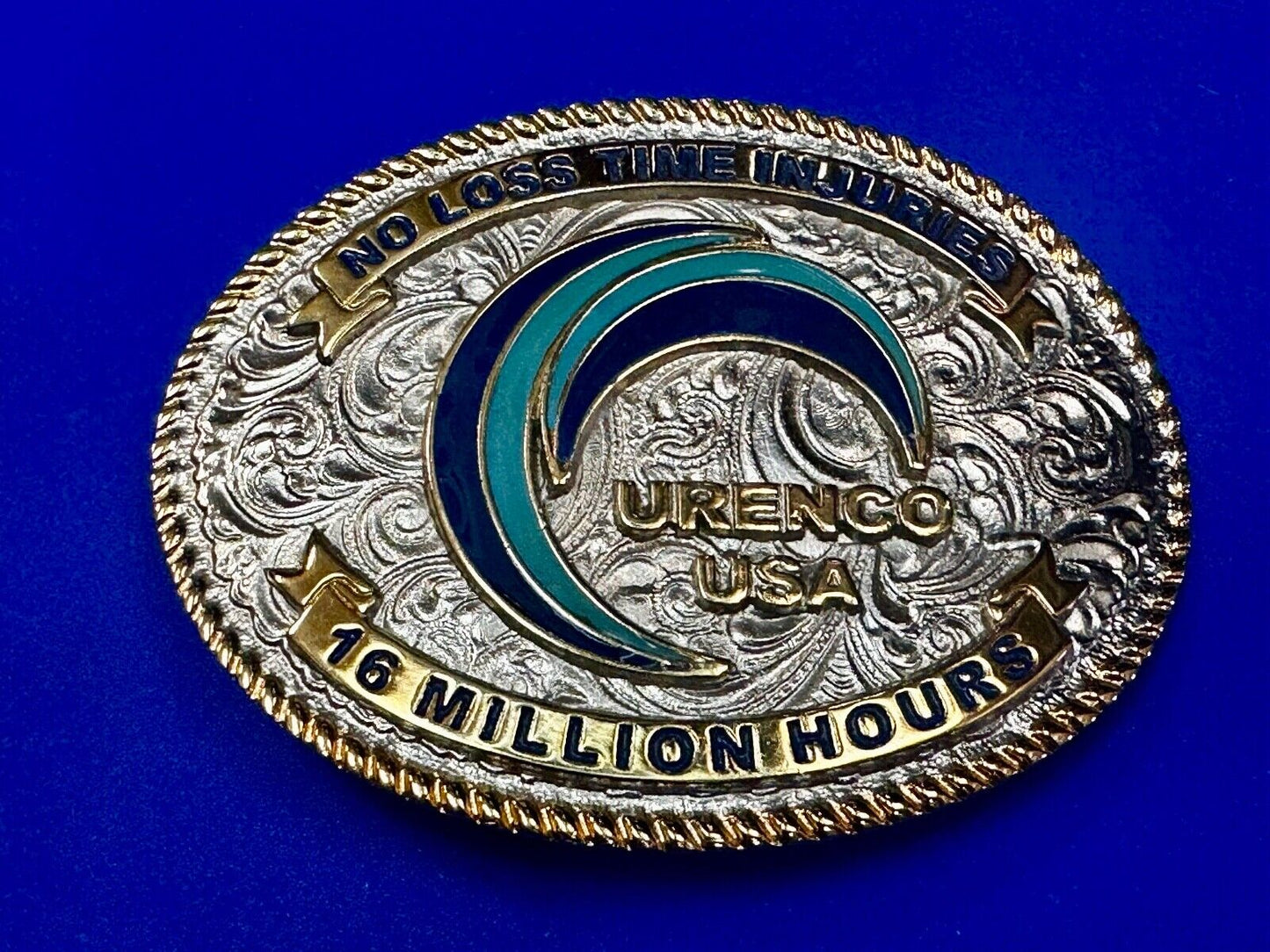 URENCO USA New Mexico No Loss Time Injuries 16 Million Hours Belt Buckle by JIM