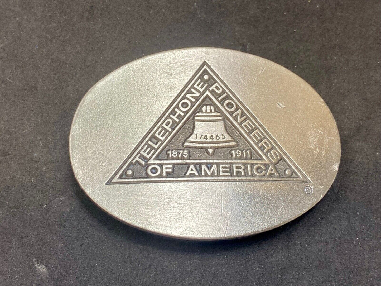 Telephone Pioneer of America Vtg. Telecommunications Commemorative Baron Buckle